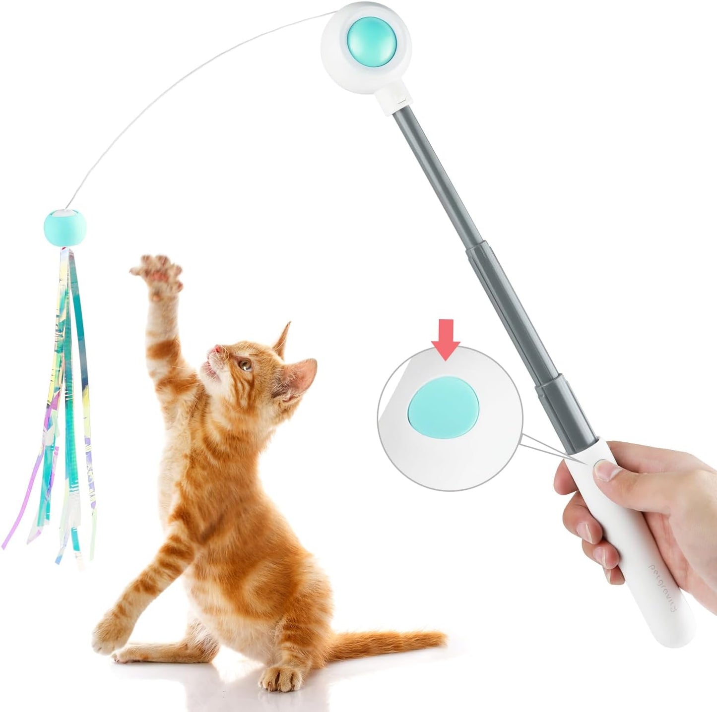 Baeruuss Interactive Cat Feather Wand Toy - Chase & Play!