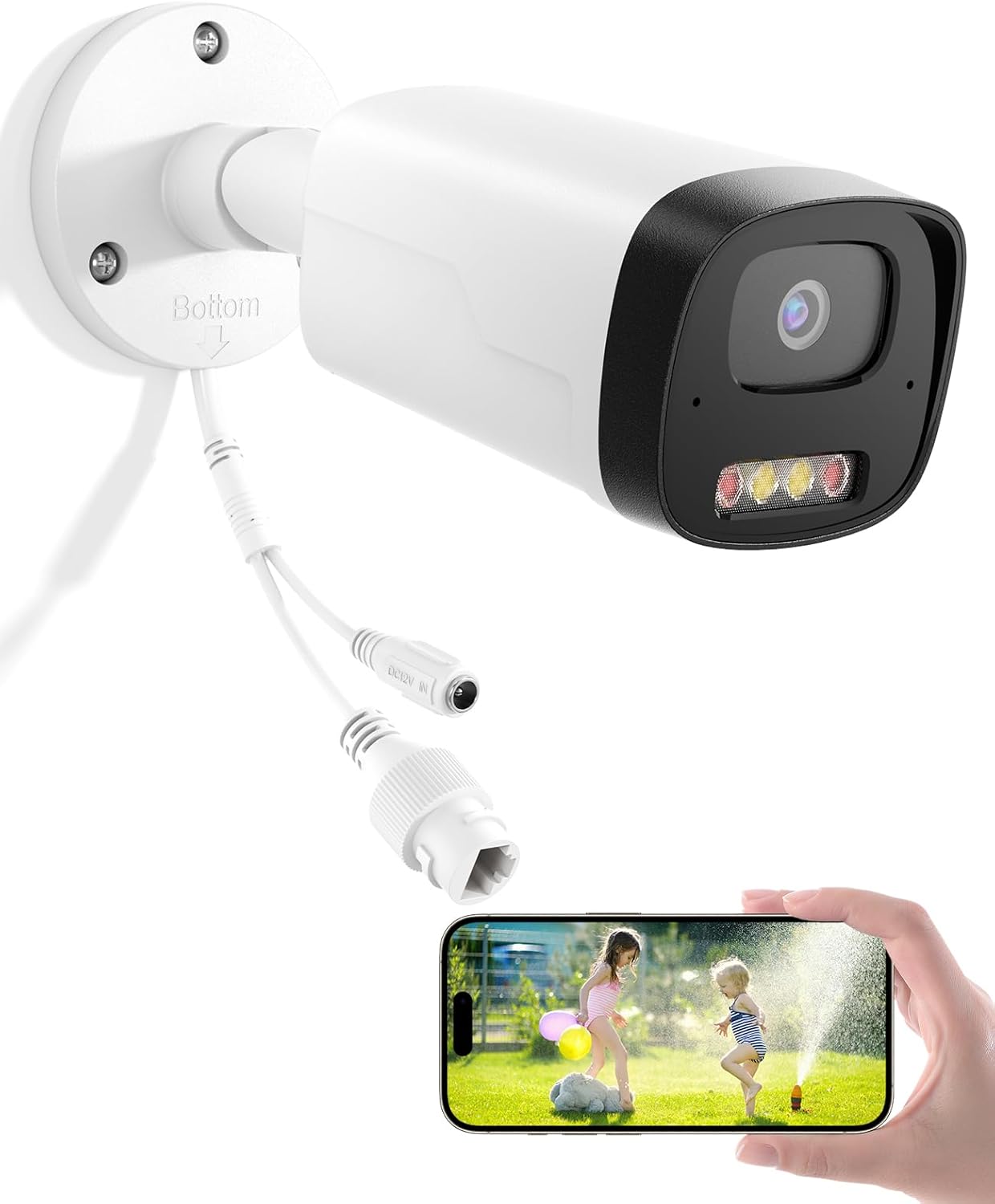 4K PoE IP Security Camera with Full Color Night Vision Features
