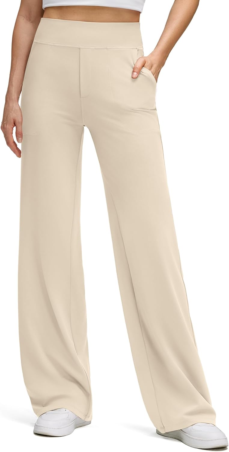 G4Free BareFeel High Stretch Wide Leg Pants for Women Comfort