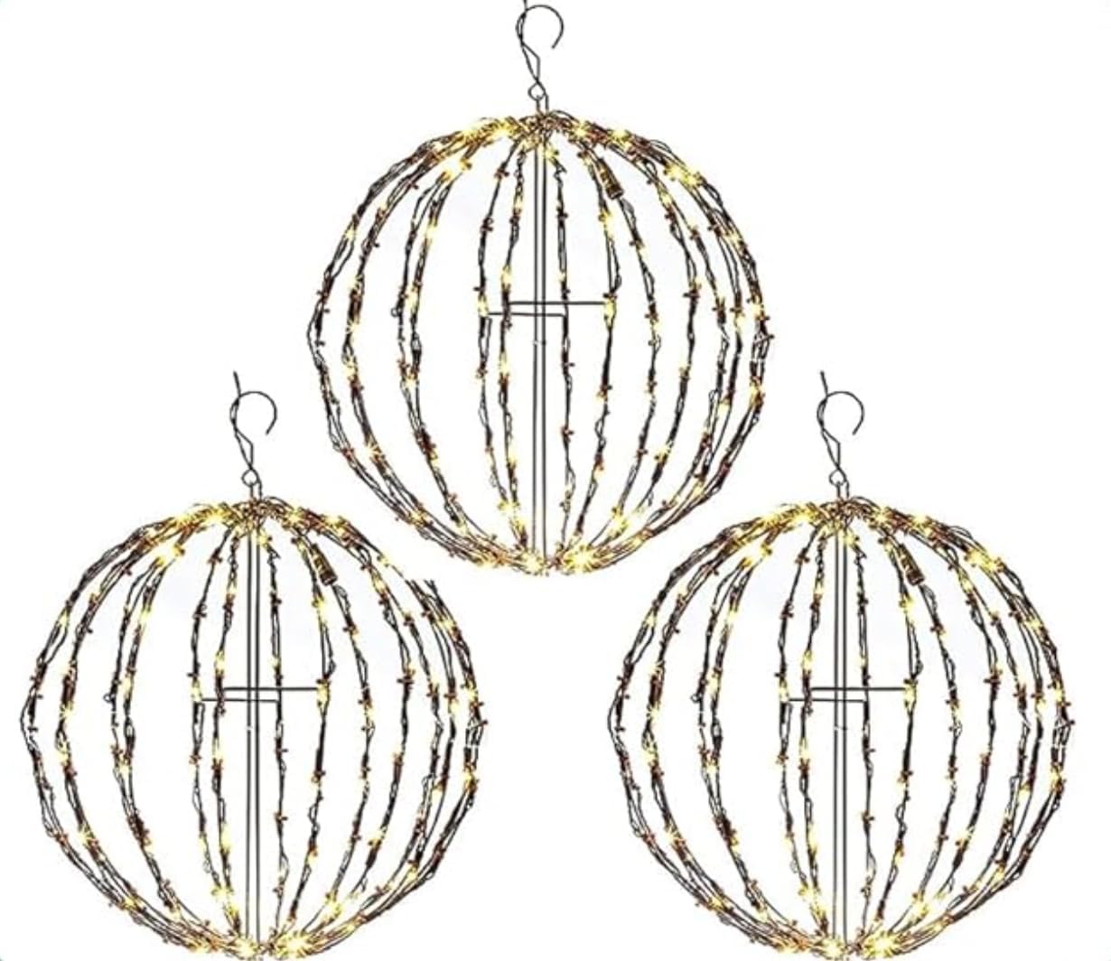 Outdoor Indoor LED Christmas Light Balls for Holiday Decor