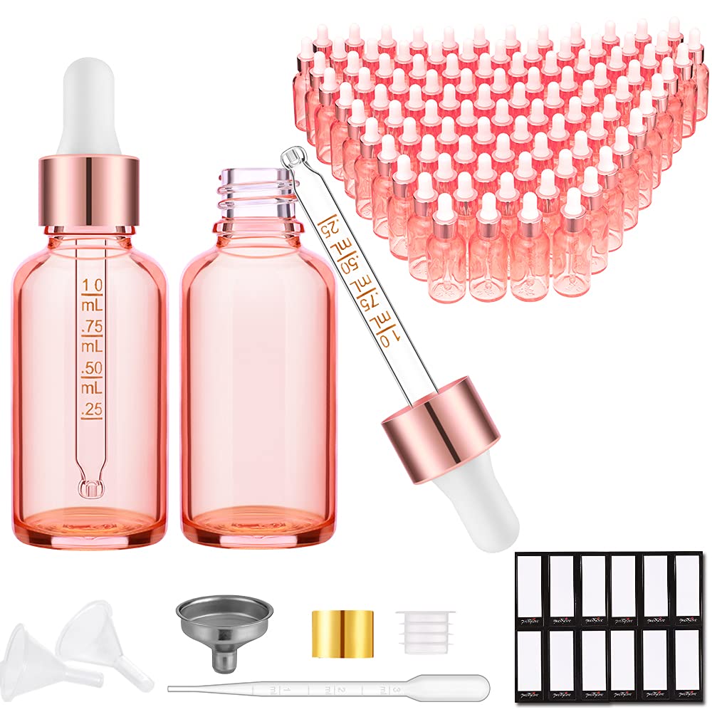 PrettyCare Glass Eye Dropper Bottles 99 Pack for Essential Oils