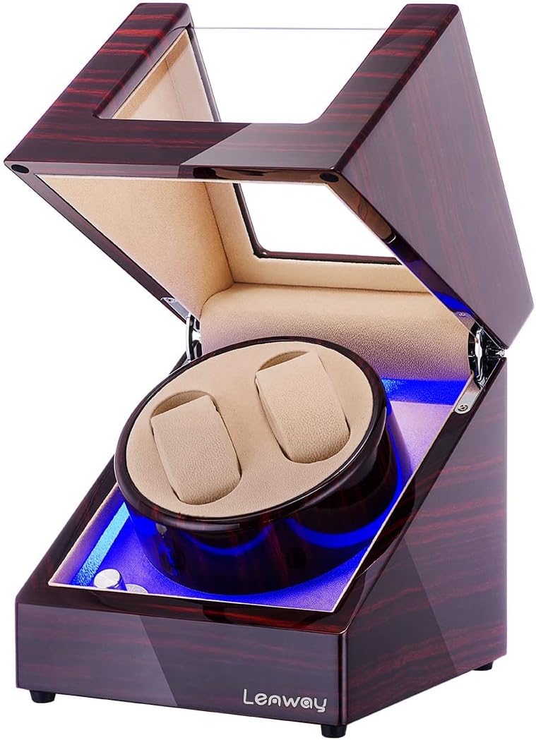 Super Quiet Dual Watch Winder with LED Light - High-End