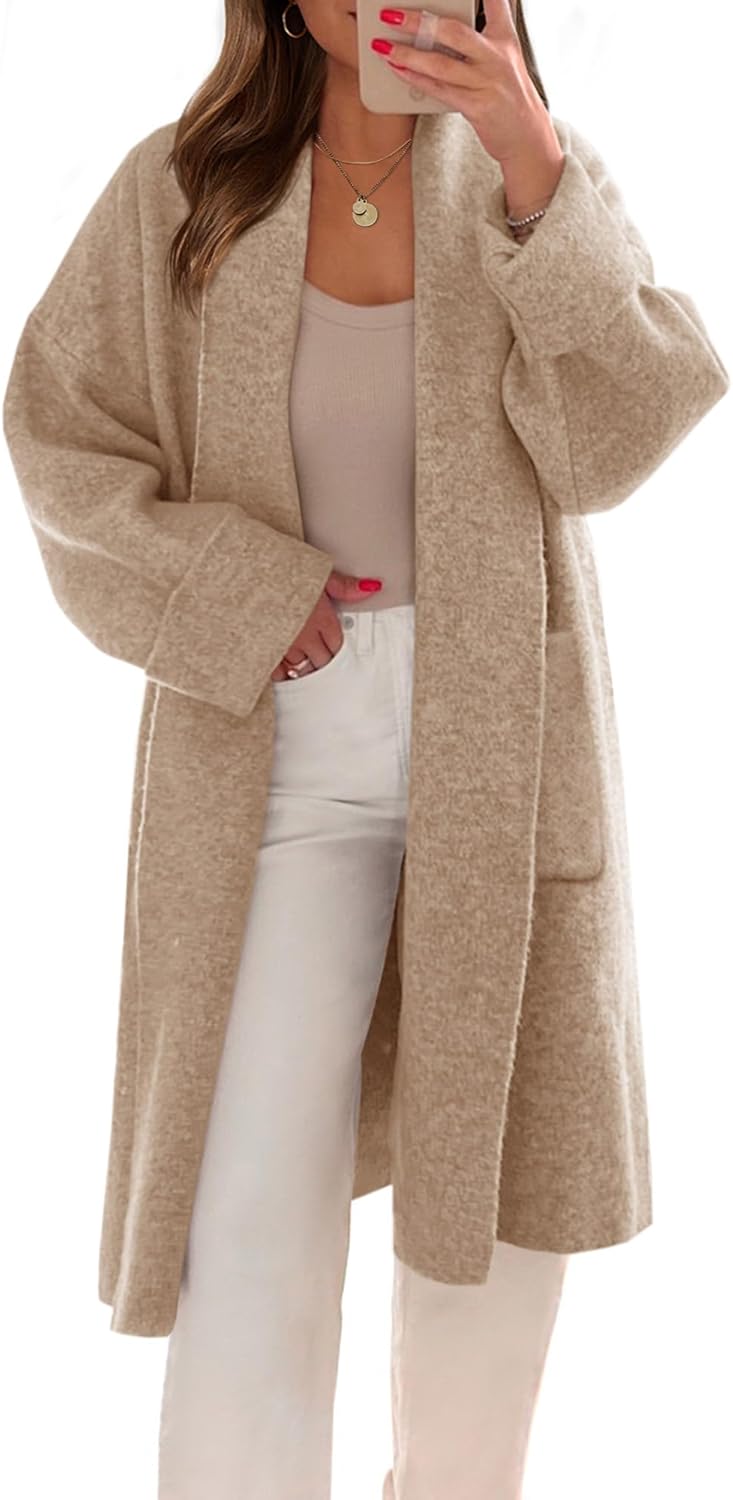 Saodimallsu Womens Long Cardigans Oversized Knit Coatigan