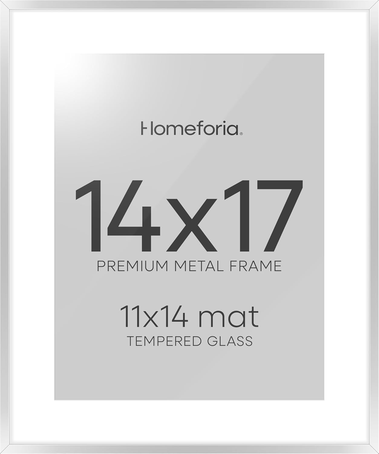 High-End Silver 14x17 Picture Frame with Mat for Photos