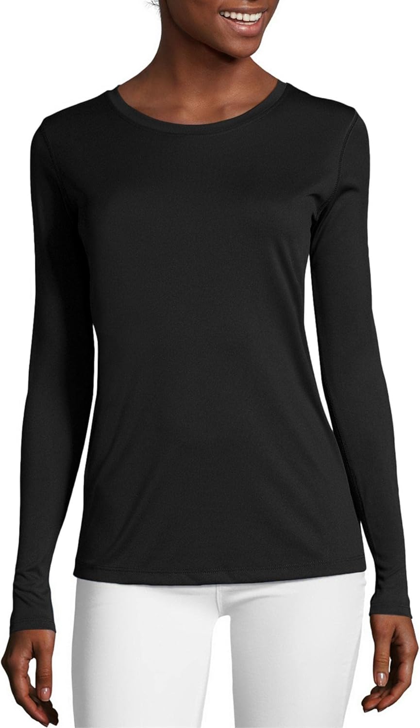 Hanes Women's Cool DRI Long Sleeve Tee, Moisture-Wicking, UPF 40+, 1-4 Pack
