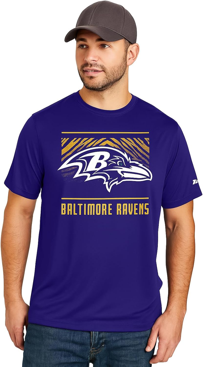 Zubaz NFL Men's Short Sleeve Team Graphic T-Shirt for Fans
