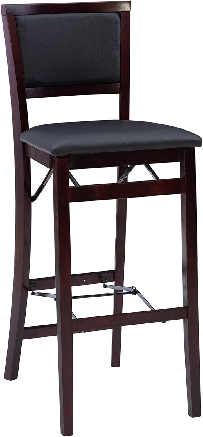 Linon Keira Pad Back Folding Bar Stool for Stylish Comfort