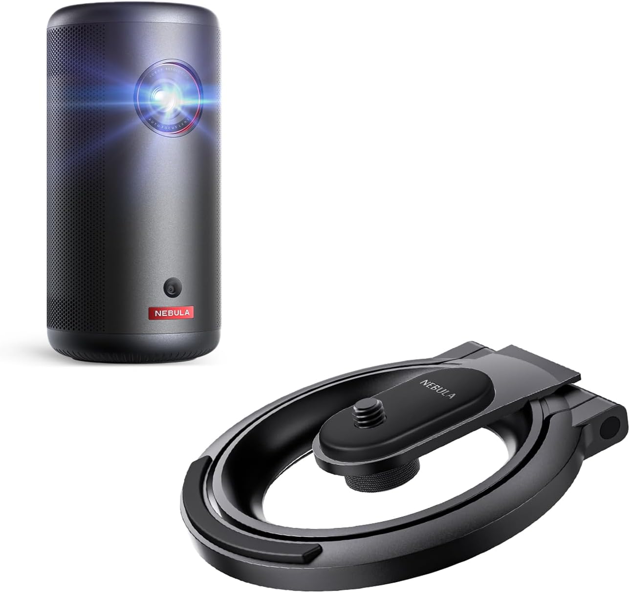 Portable Entertainment Combo: NEBULA Capsule 3 GTV Projector + Foldable Stand
