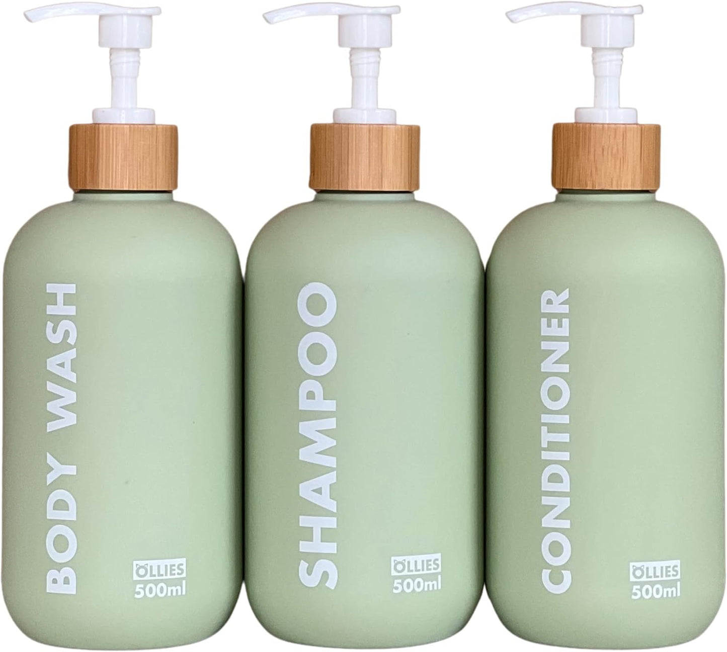 OLLIES 3-Pack Shower Dispenser Set 17oz Green