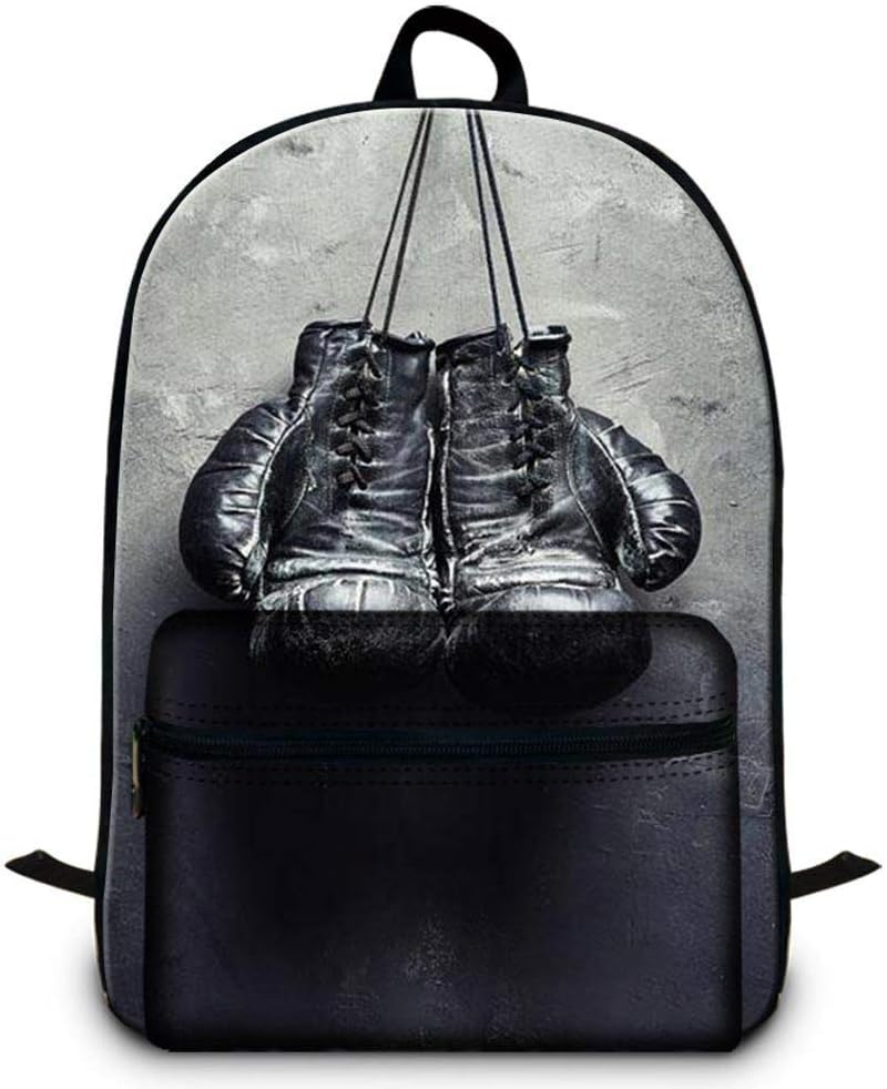 Boxing Glove Print Backpack for Cool Boys