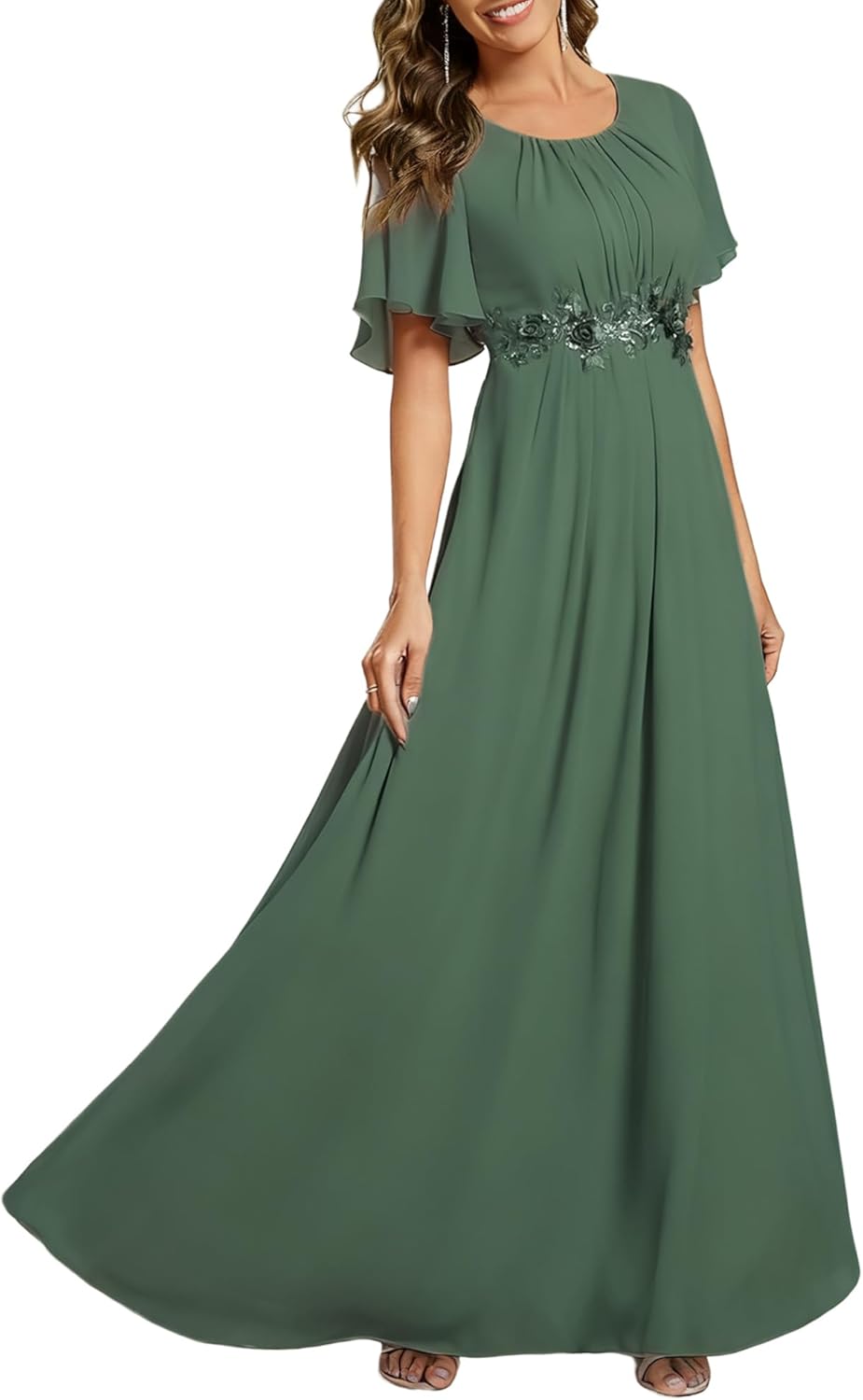Elegant Ever-Pretty Women's Chiffon A Line Evening Dress