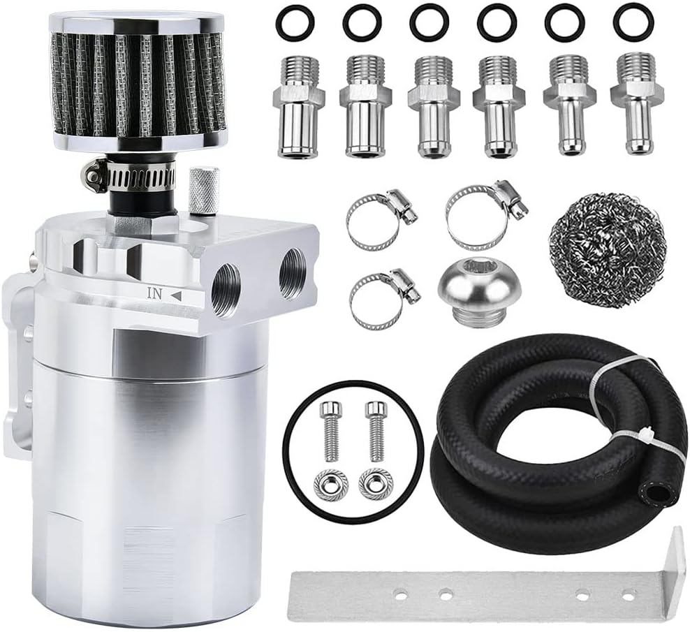 Universal Baffled Oil Catch Can Kit for PCV System - 300ml