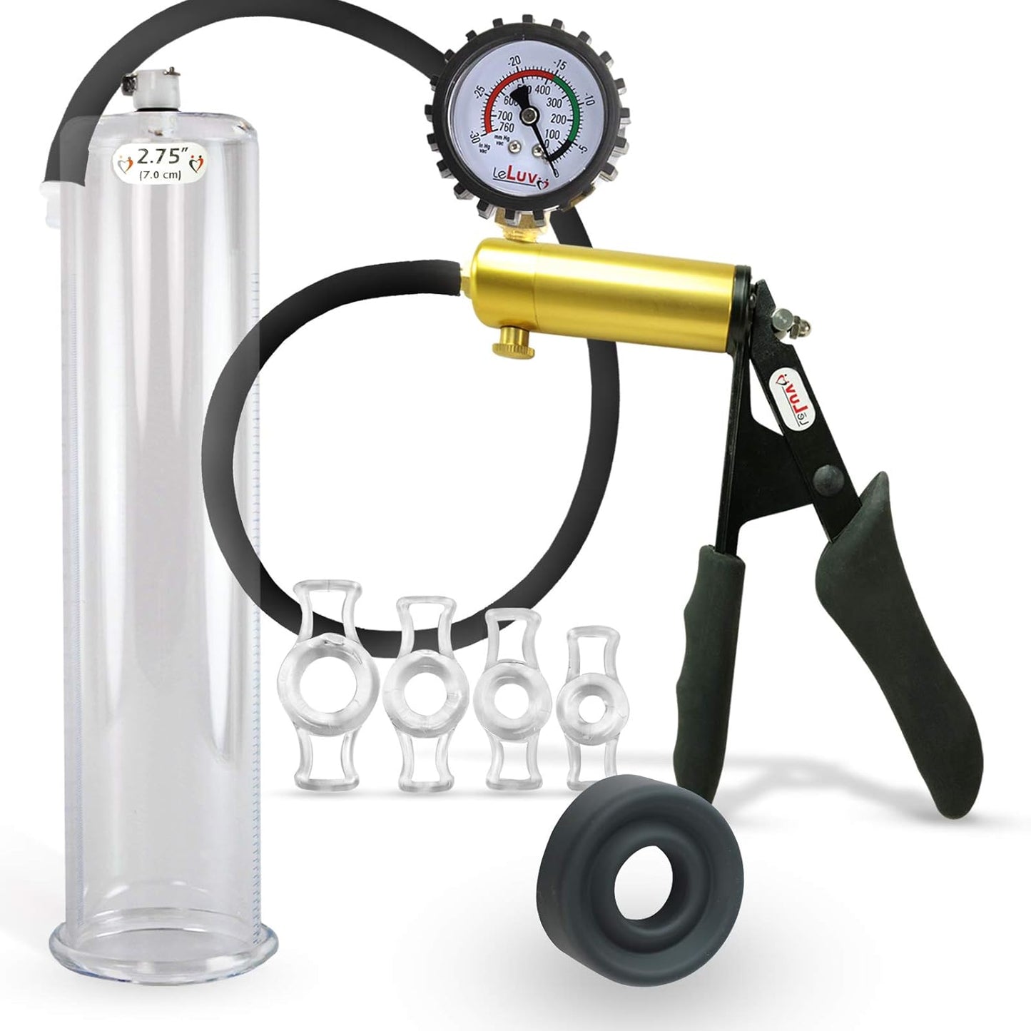 LeLuv Ultima Penis Pump Kit with Premium Silicone Grips