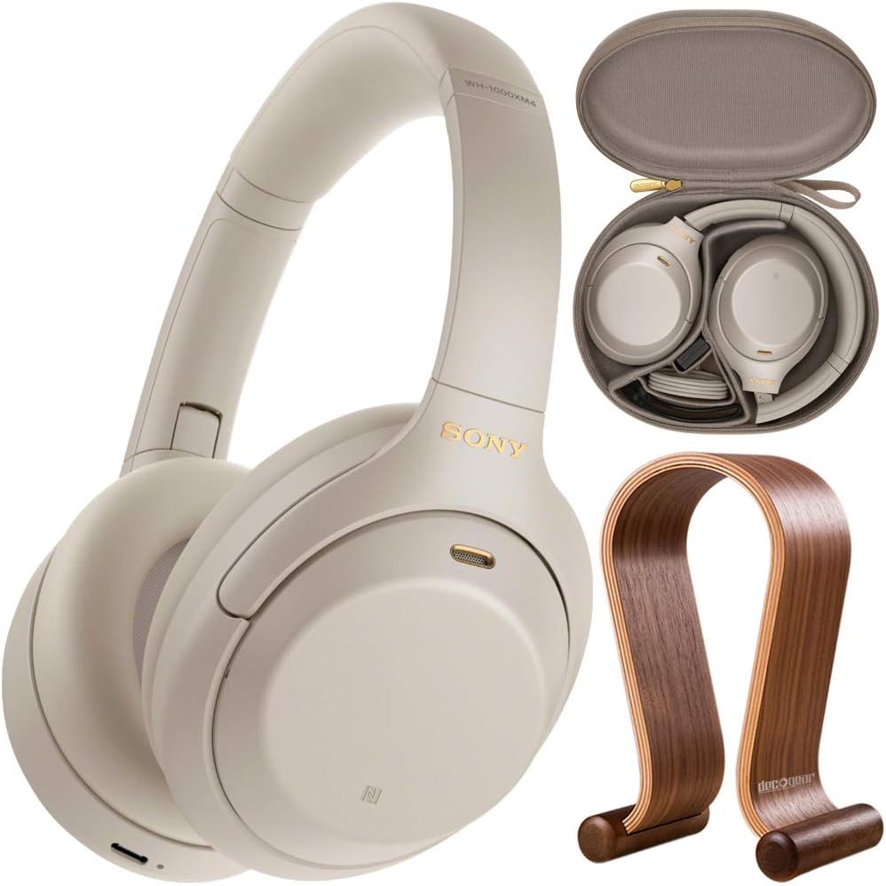 Sony WH1000XM4/S Premium Noise Cancelling Headphones Bundle