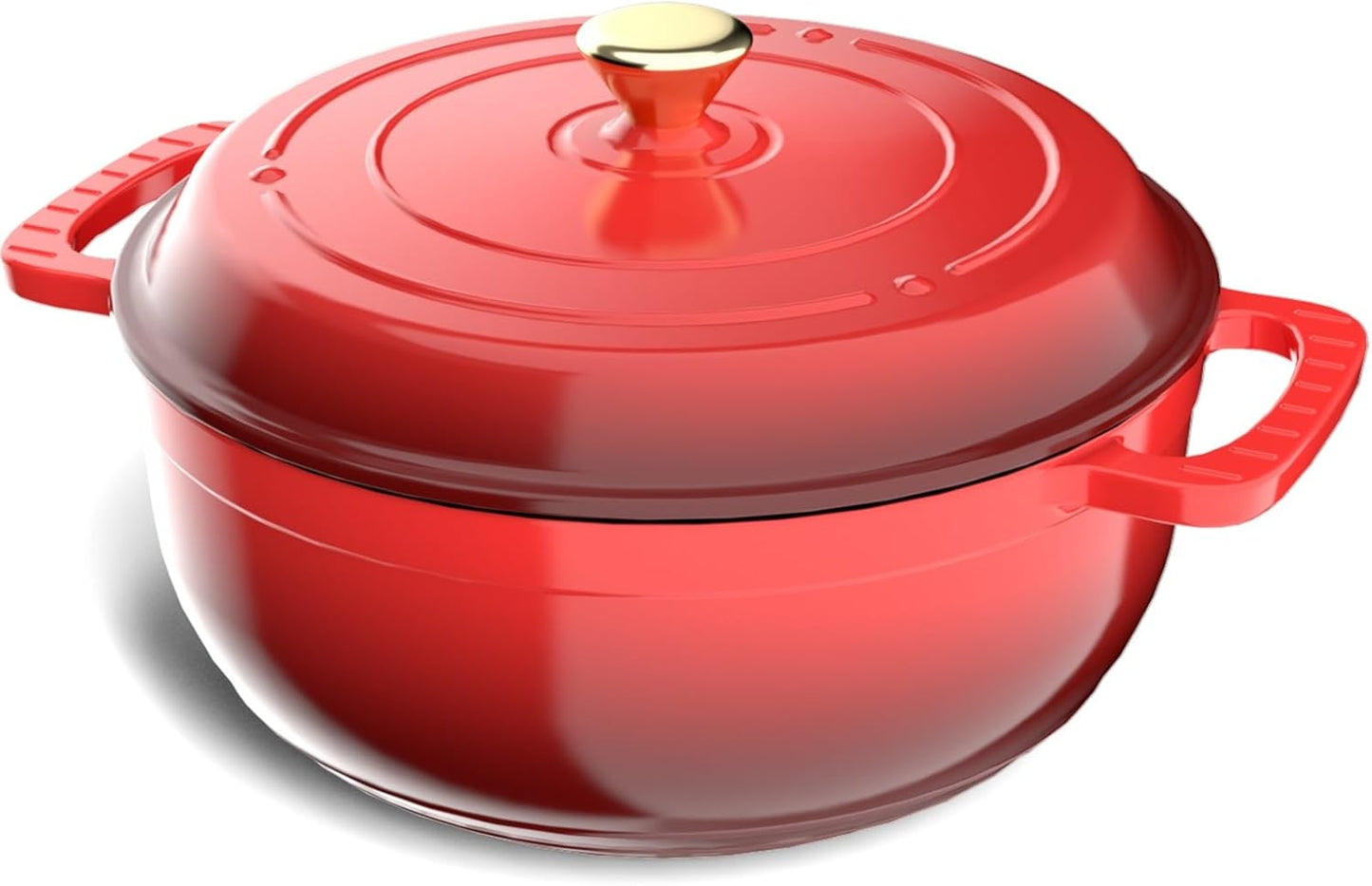 ROVSUN Enameled Cast Iron Round Dutch Oven for Versatile Cooking
