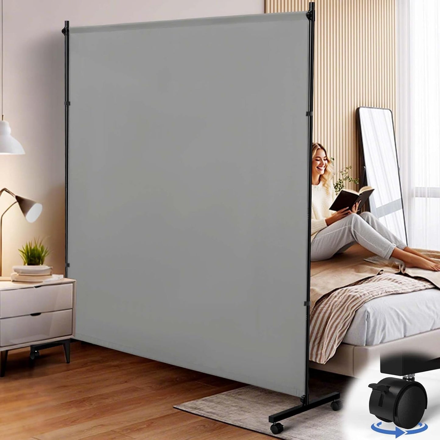 Room Divider with Wheels for Privacy and Space Separation