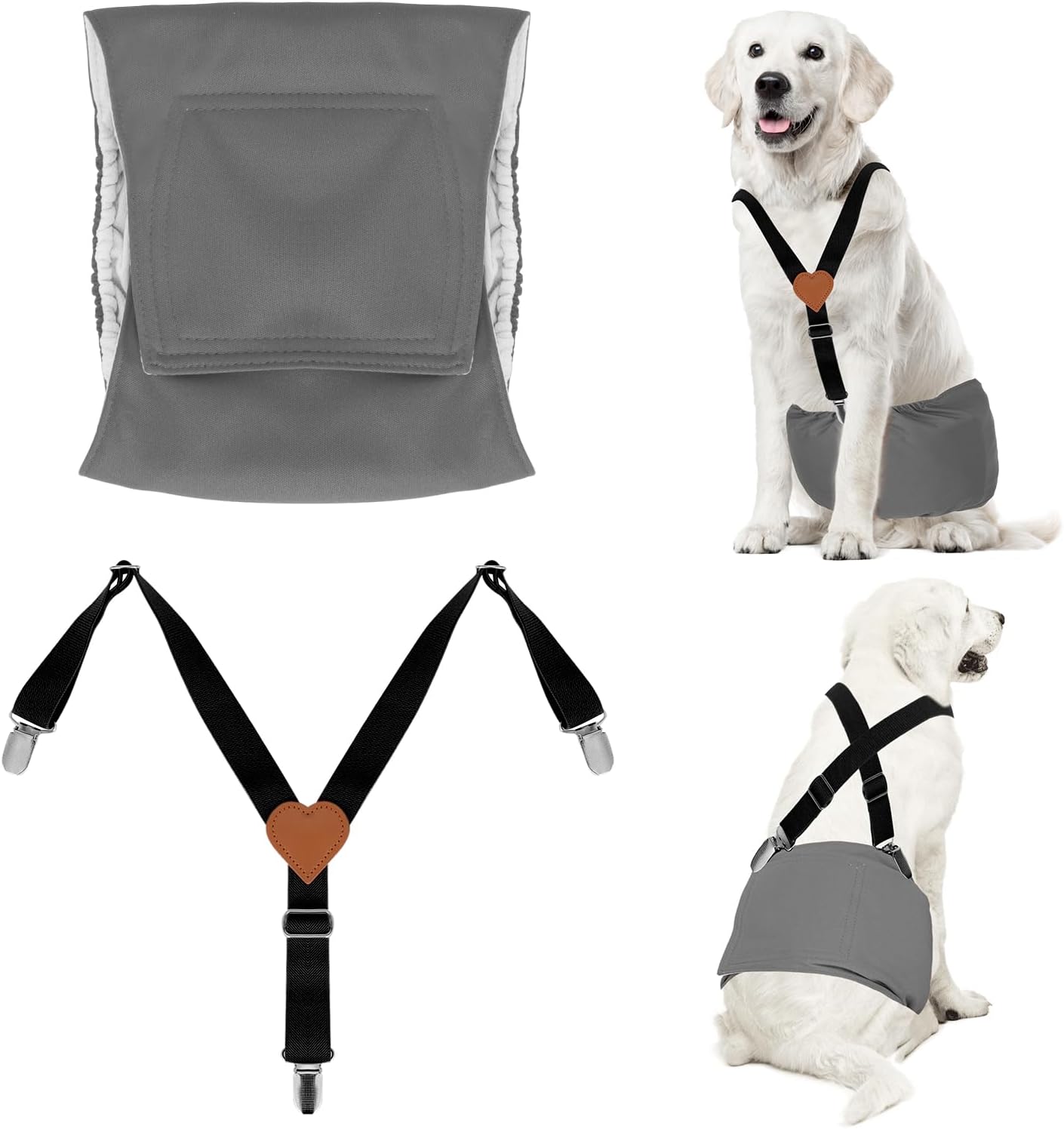 JUDIXY Washable Dog Belly Bands - Stop Male Dog Accidents!