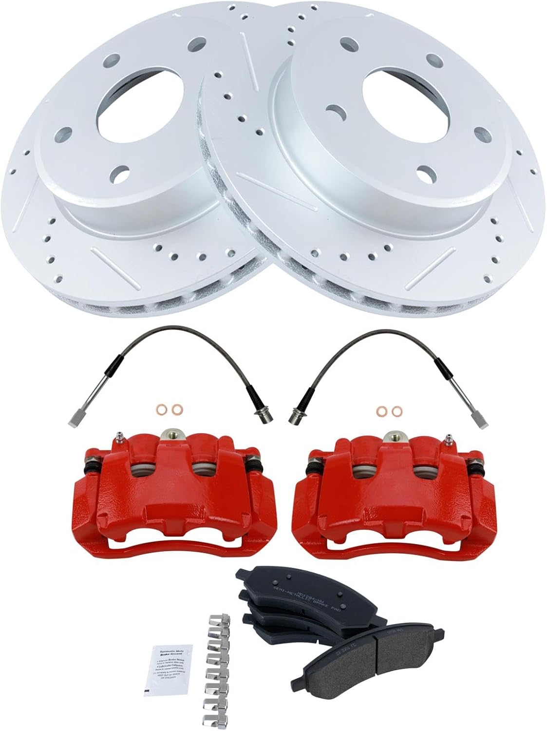 TRQ Front Brake Pad & Rotor Kit for 2009-2011 Dodge Ram Dakota