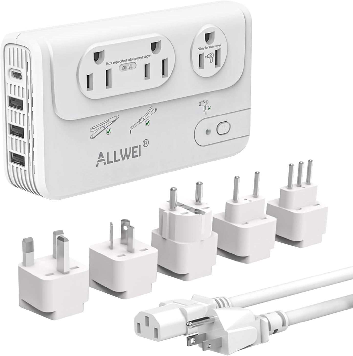 ALLWEI 2000W Travel Voltage Converter for European Travel Needs