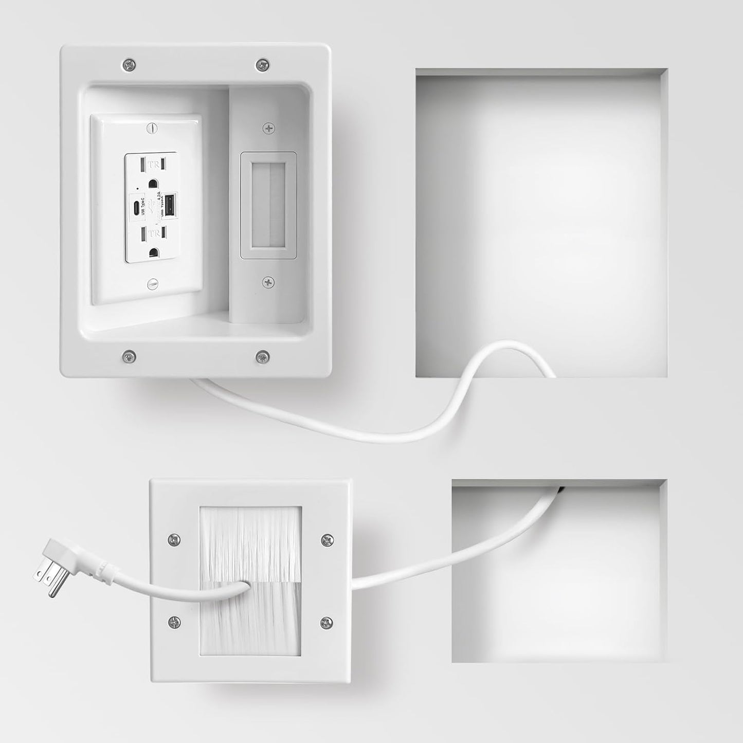 In-Wall TV Cable Management Kit for Clean Home Theater Setup