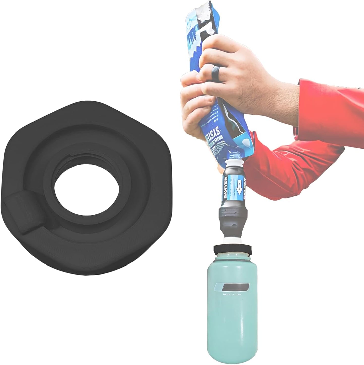 Nalgene Compatible Water Filter Adapter - Leak-Proof & Fast Connect for Outdoor Adventures