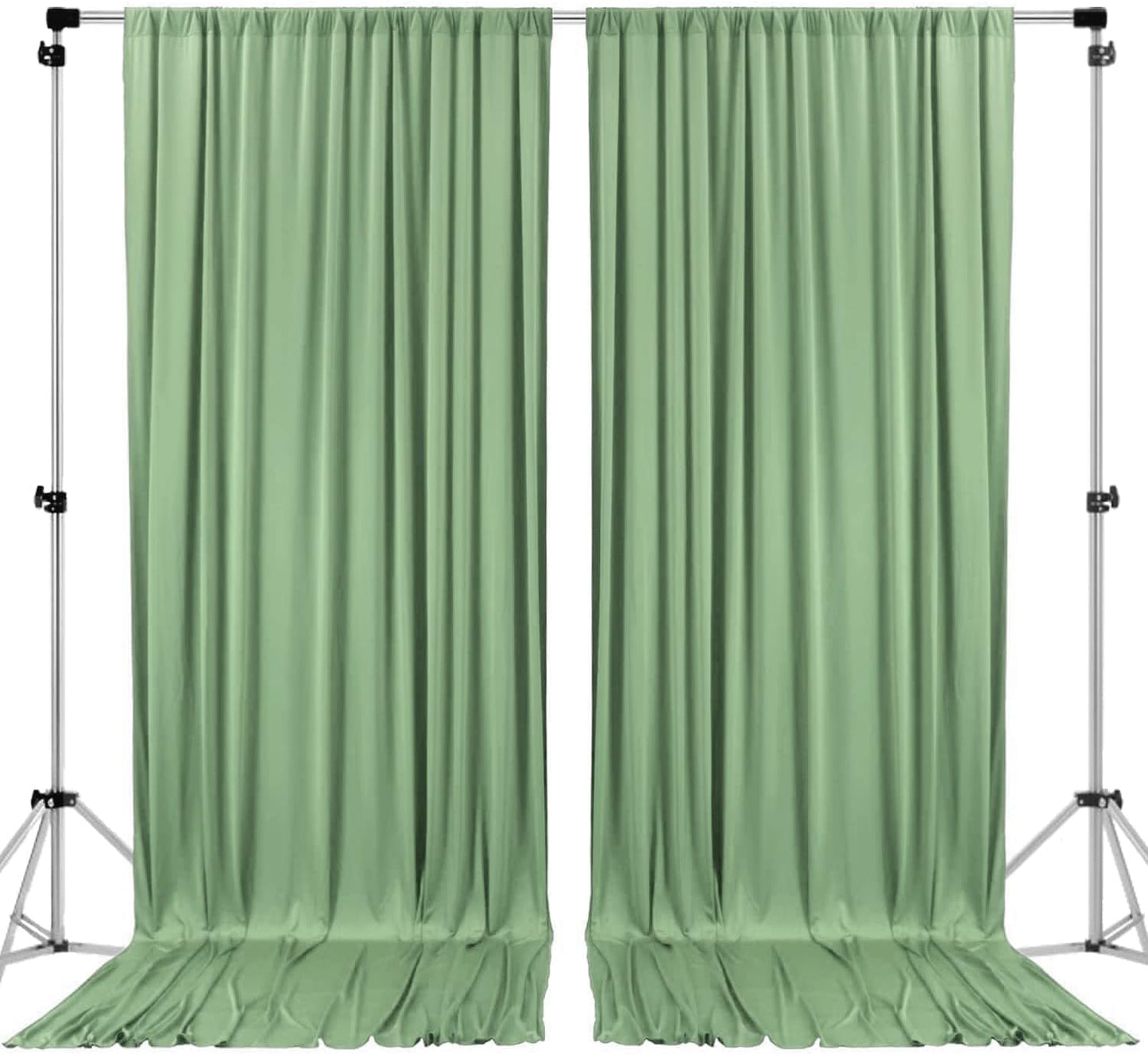10x10 Sage IFR Polyester Backdrop Drapes for Elegant Events