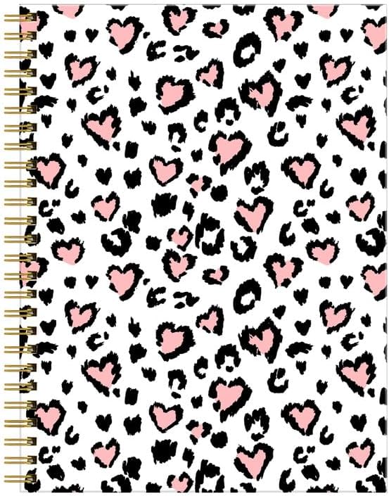 FVBAO Pink Heart Leopard A5 Spiral Notebook: Premium Paper, 120 Pages