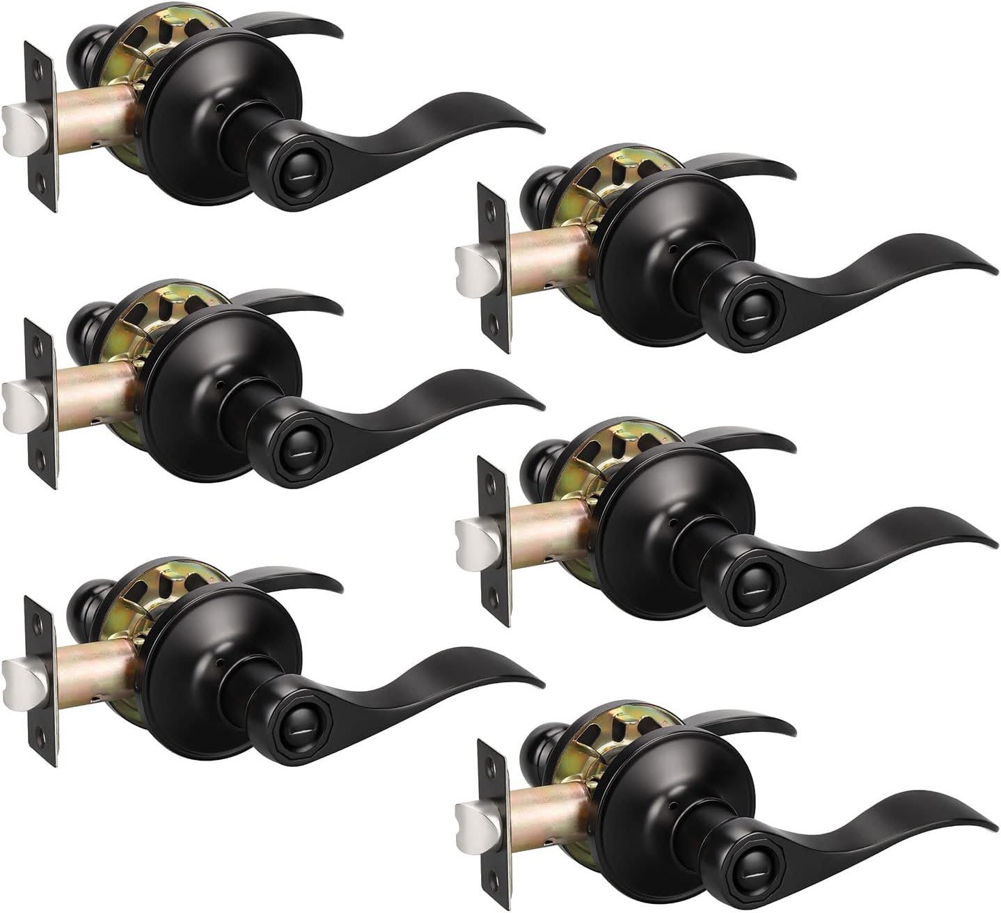KNOBWELL Privacy Door Handles Matte Black for Interior Doors