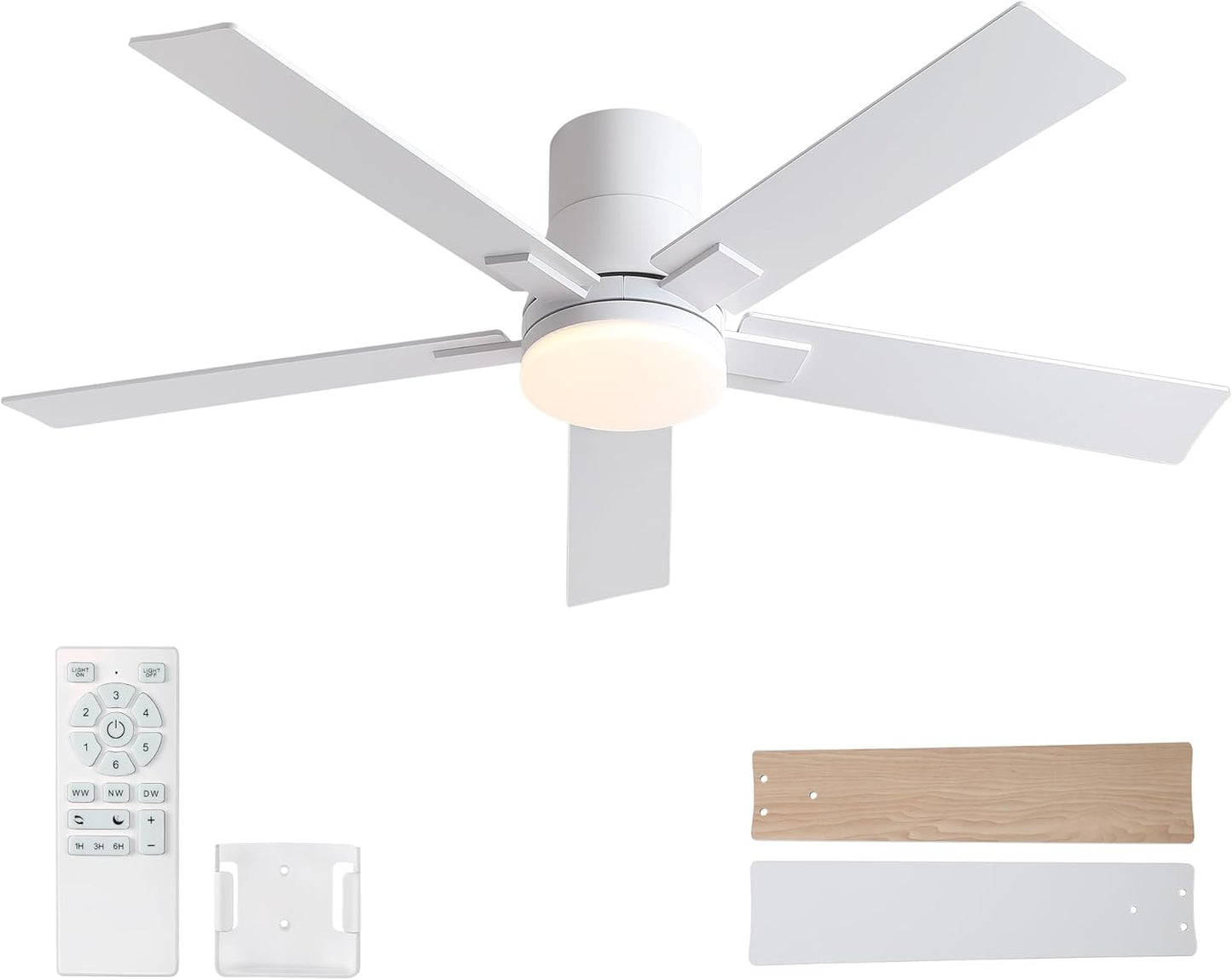 52 Inch Ceiling Fan with Lights and Remote for Modern Spaces