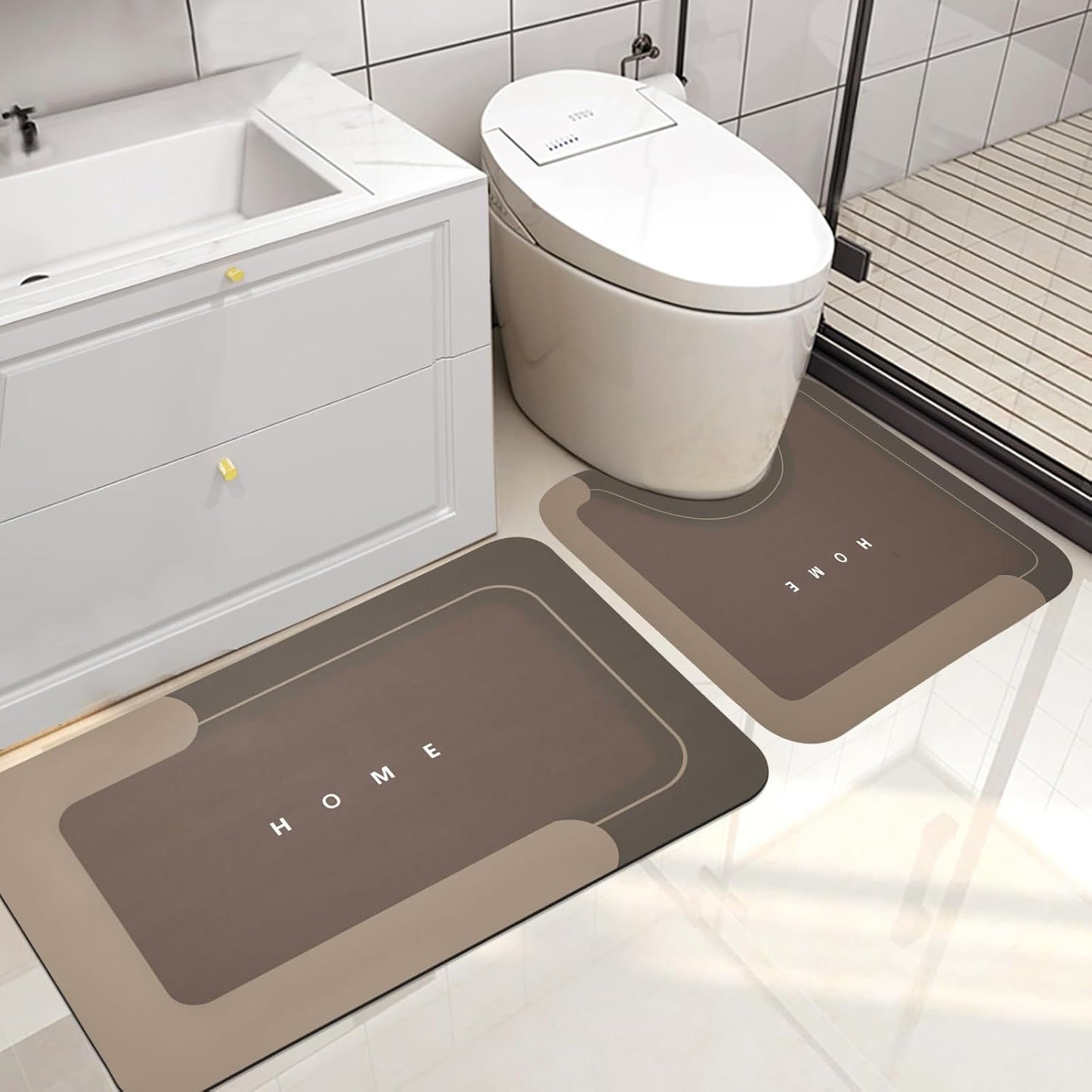 Super Absorbent Bath Mat Set for Quick Drying and Comfort