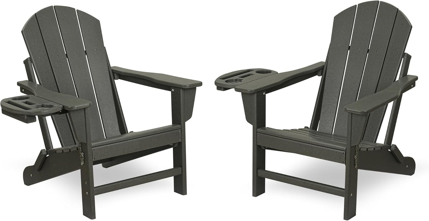 FOOWIN Folding Adirondack Chair Set of 2 for Outdoor Relaxation