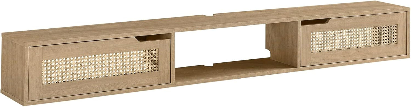 Modern Rattan TV Stand - Up to 80 TVs