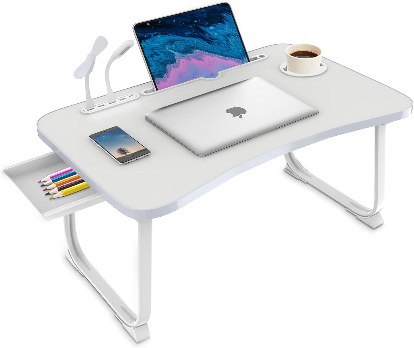 Fayquaze Portable Foldable Laptop Bed Desk with USB Ports