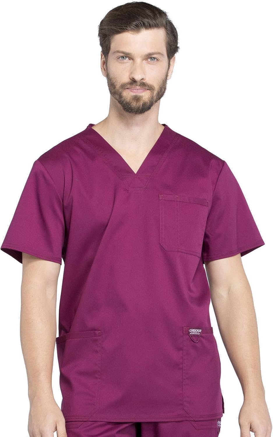 Cherokee Scrub Top for Men V-Neck with 3 Pockets and More