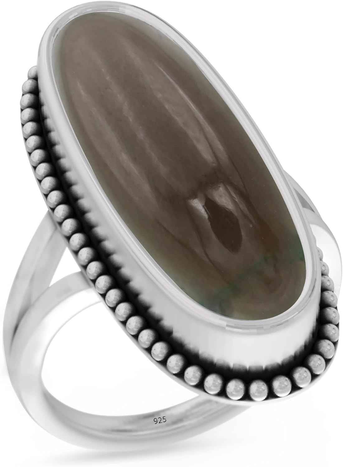925 Sterling Silver Ring with Smoky Topaz for Women and Girls