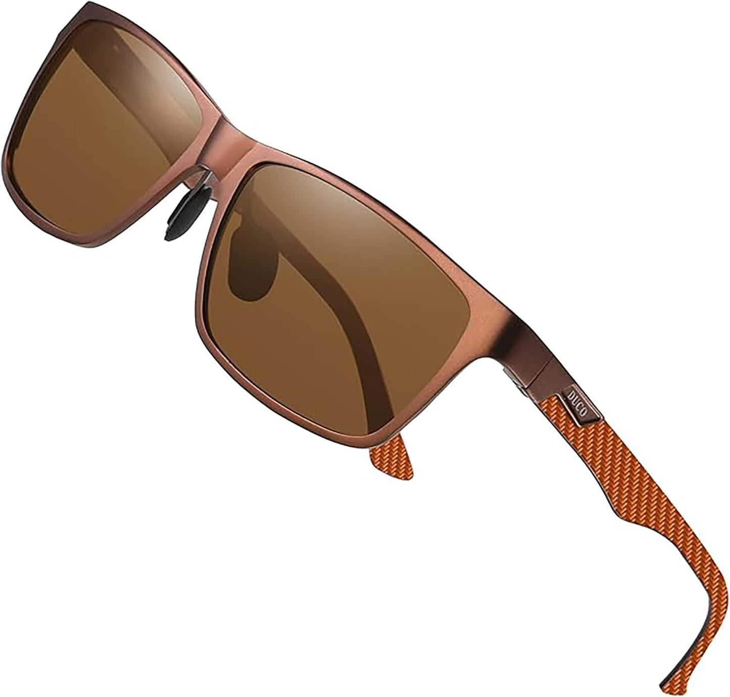DUCO Mens Polarized Rectangle Sunglasses with UV400 Protection
