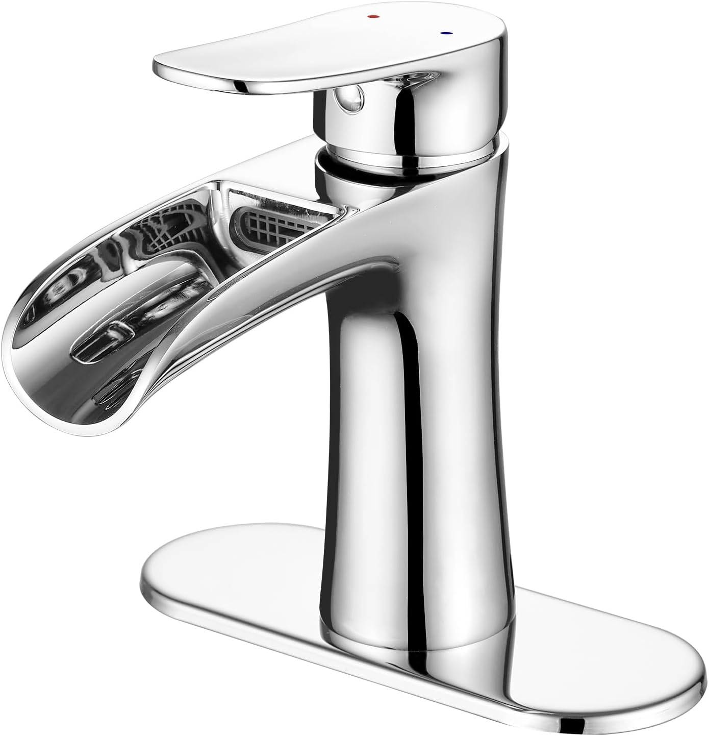 VOTON Chrome Bathroom Faucet with Waterfall Spout Design