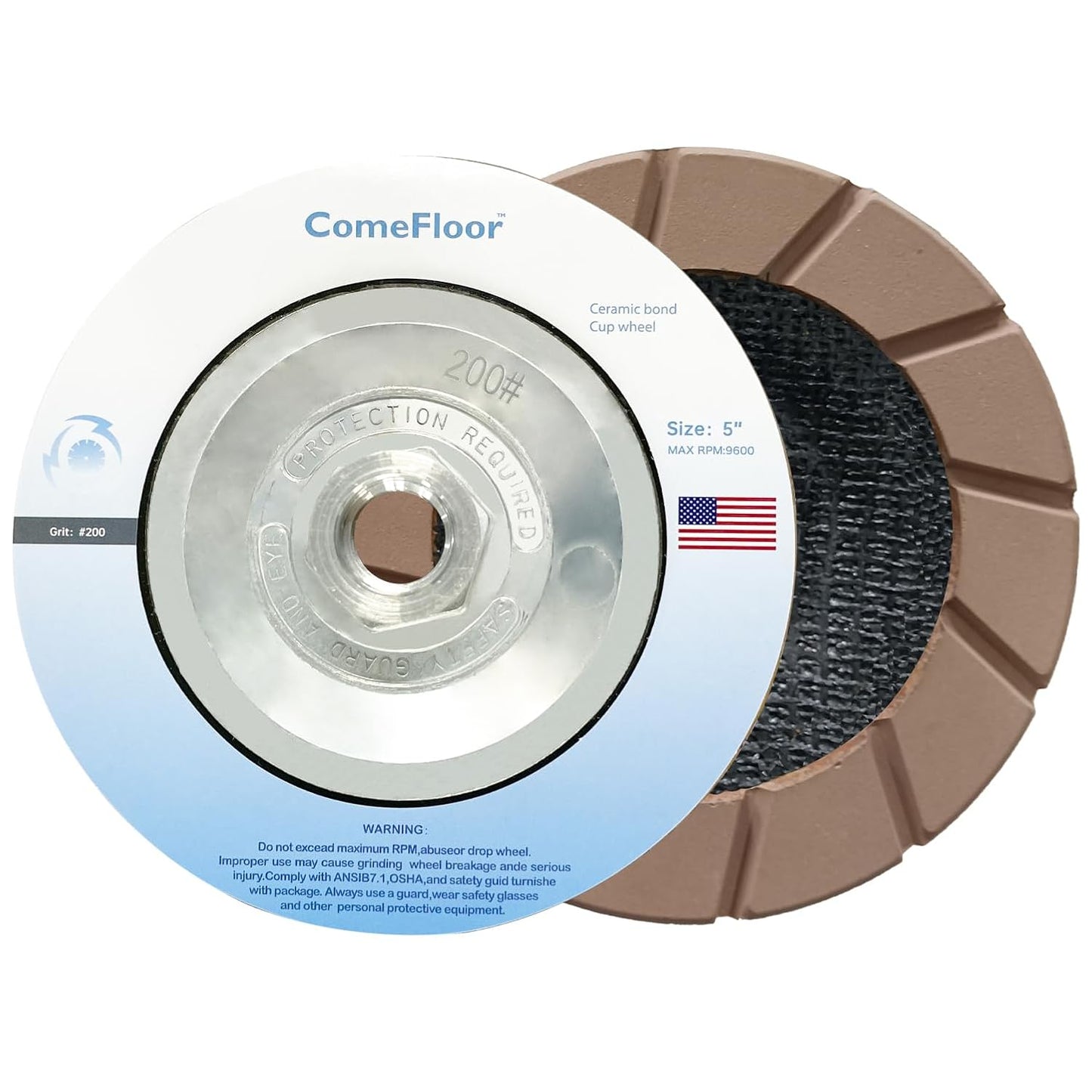 Ceramic Diamond Cup Wheel for Precise Floor Grinding - 200# Grit, Fits Angle Grinder - ComeFloor