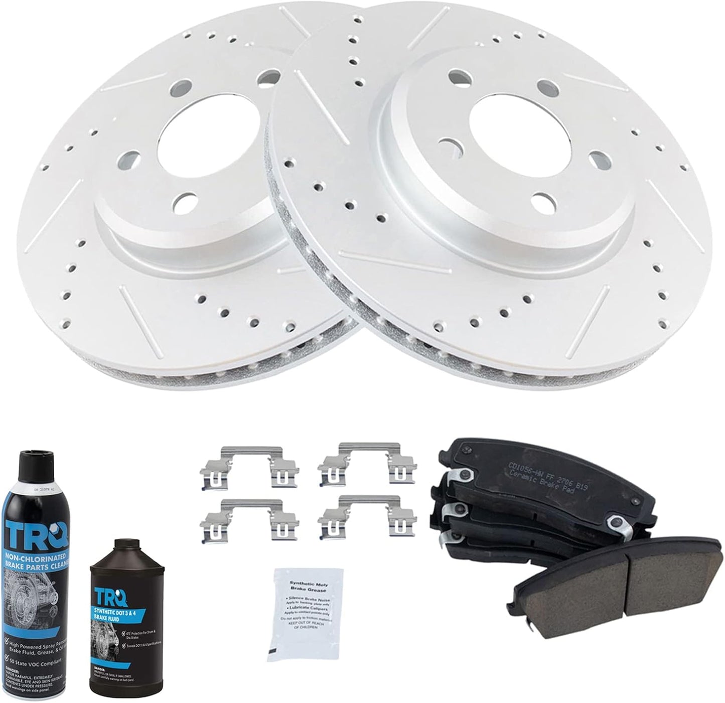 TRQ Front Brake Pad & Rotor Kit for Chrysler 300 and Dodge