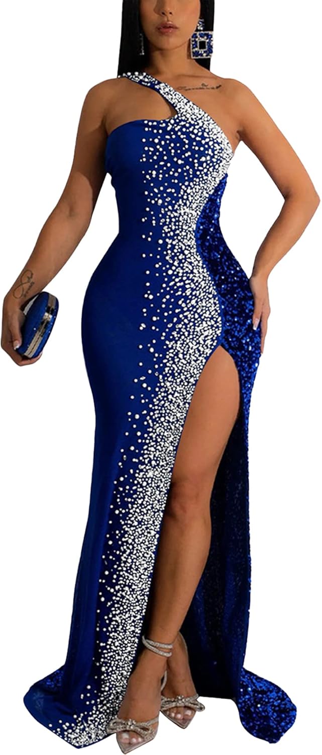 Nagfar Women Rhinestone Sequin Dress for Parties and Nights Out