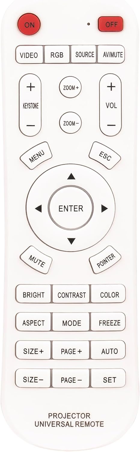AULCMEET Universal Projector Remote - Compatible with Multiple Brands