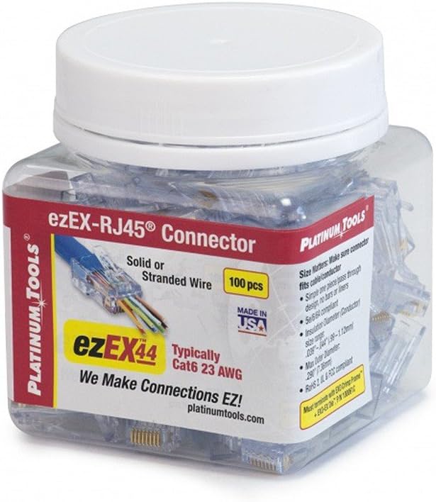 Platinum Tools Ezex44 Connector 100/Jar for High Performance