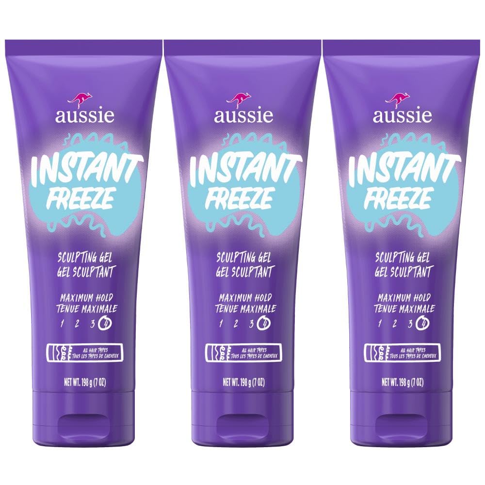 Aussie Instant Freeze Hair Gel Triple Pack