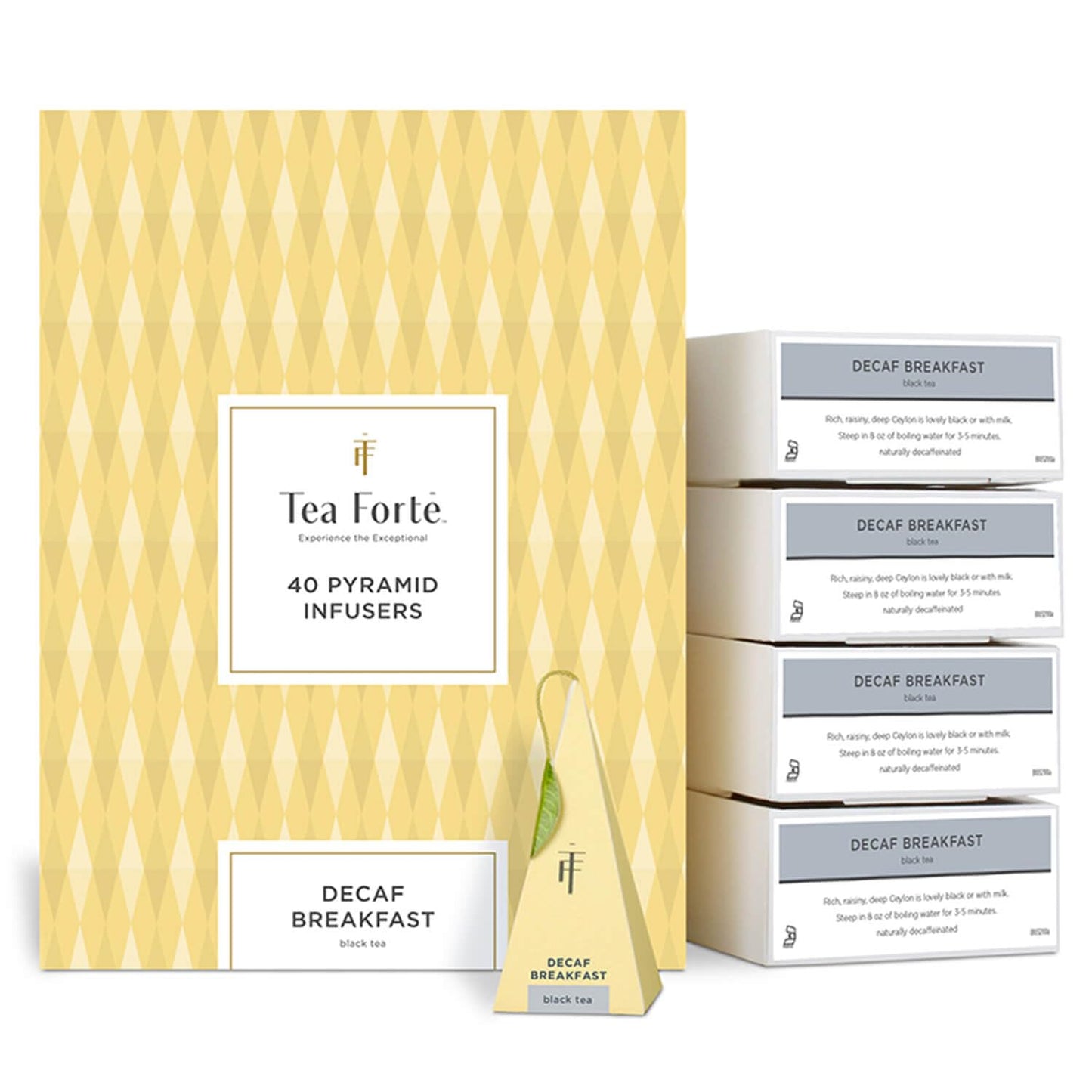 Tea Forte Decaf Breakfast Black Tea Event Box - 40 Sachets