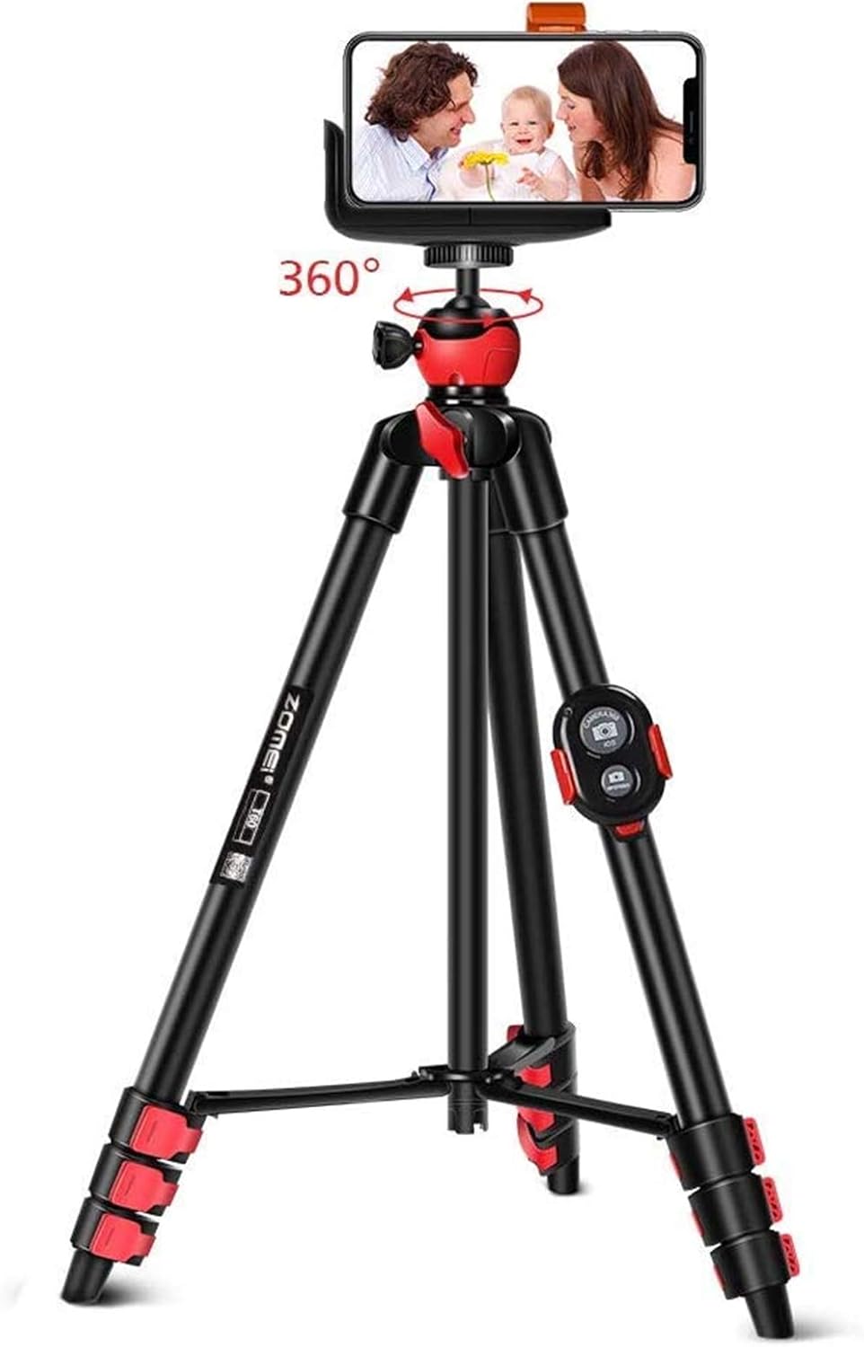 ZM T60 Mobile Phone Holder Tripod for iPhone and SLR Cameras