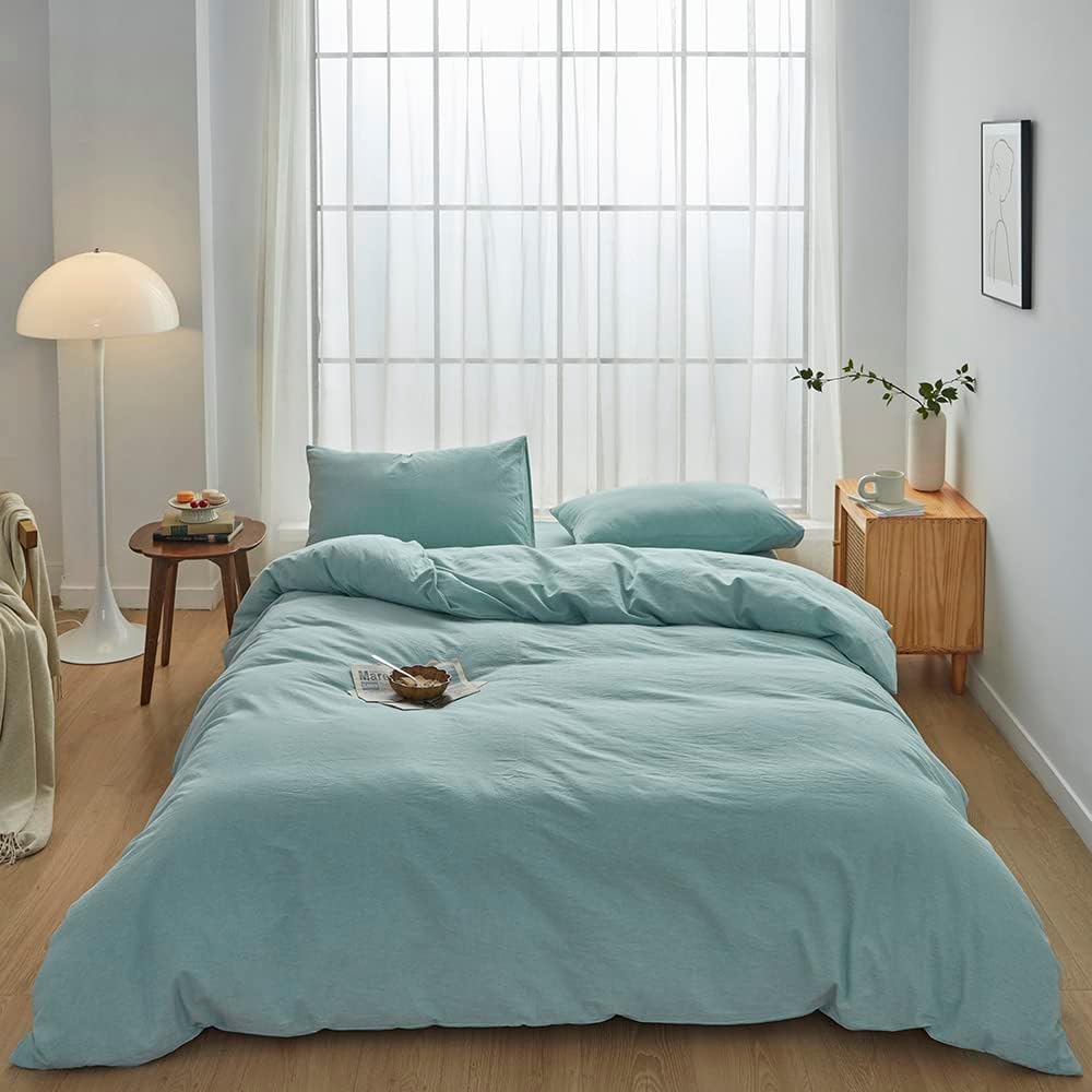 FACE TWO FACE California King Duvet Cover Set in Dusty Blue
