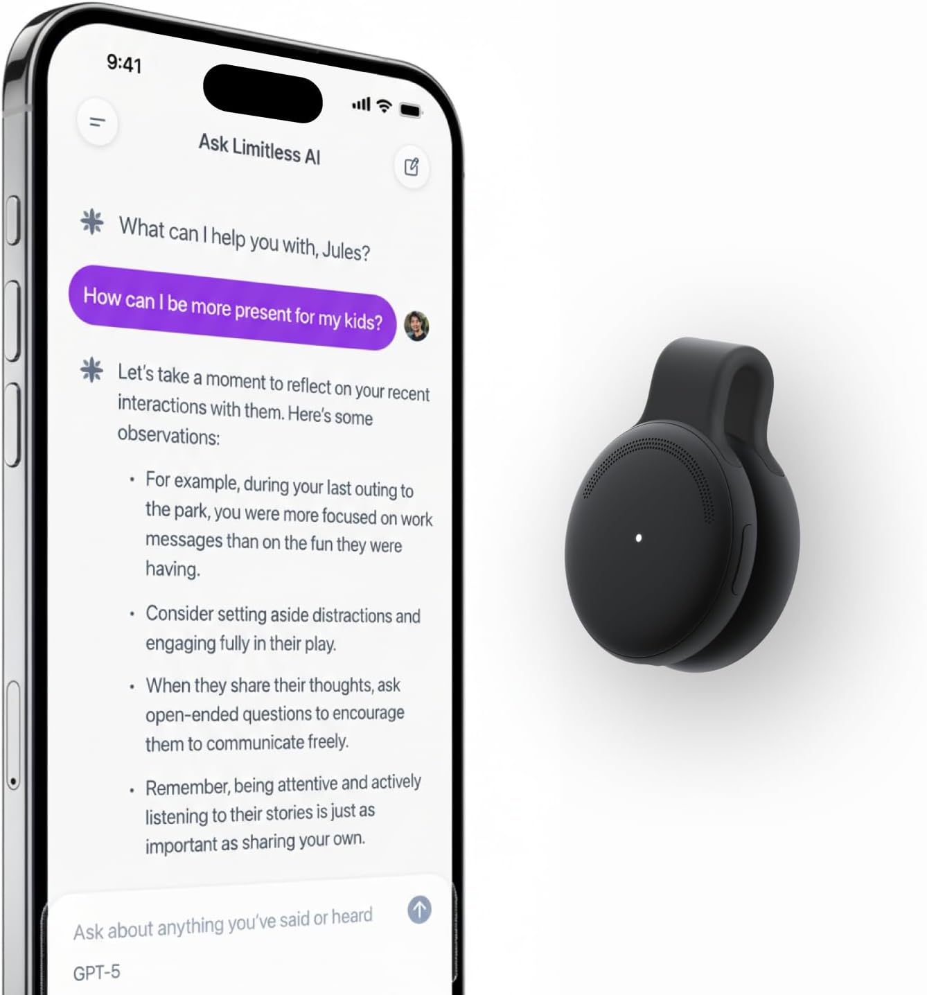 Smart AI Voice Recorder Pendant for Work, Study & Daily Life