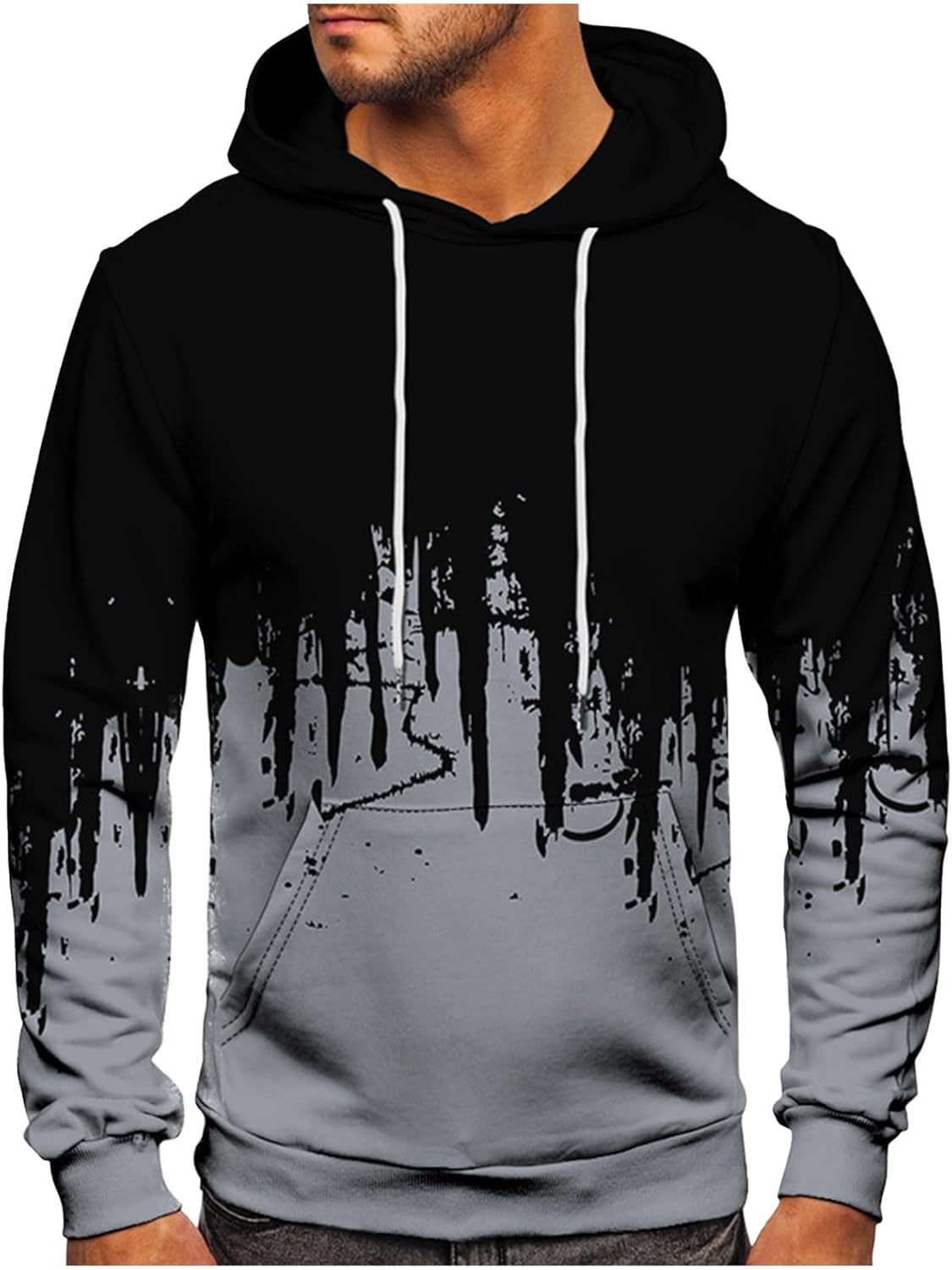 WENKOMG1 Men's Gradient Hoodie - Stay Warm in Style!