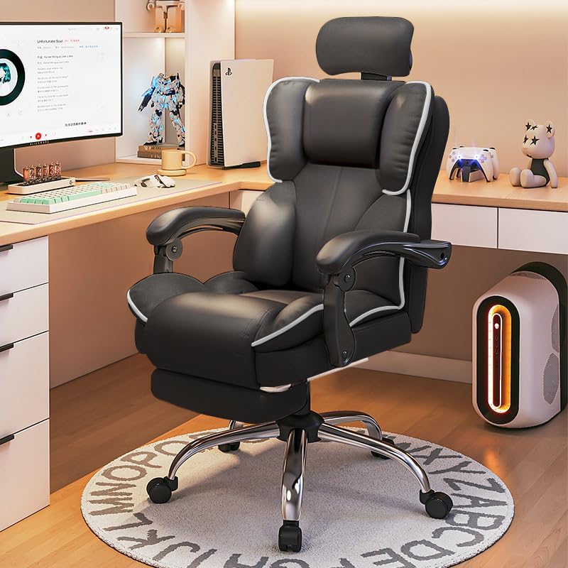 Ergonomic Office Chair with Lumbar Support and Footrest