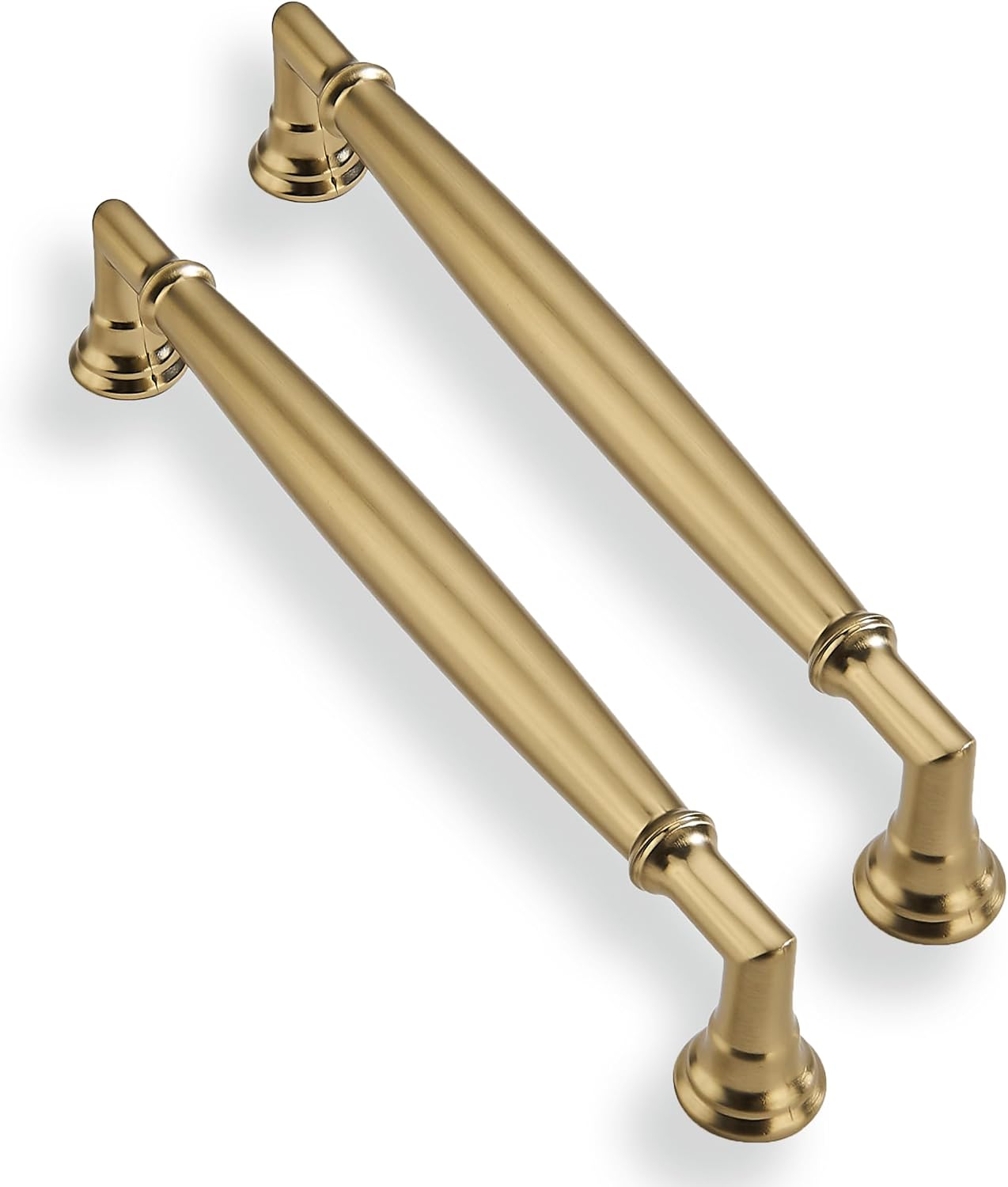 10 Pack 6 Inch Hole Center Brushed Brass Cabinet Pulls for Home